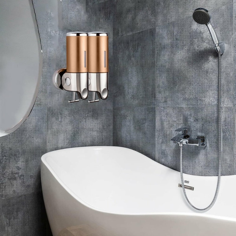 Ruostumattomasta teräksestä valmistettu saippua-annostelija 1000 ml Manuaalinen Push Pump Shampoo Vartalopesu