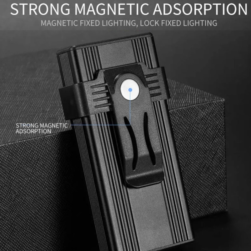 Magnetisk nøglering lommelygte arbejdslys 4-LED flere farver magnetclips