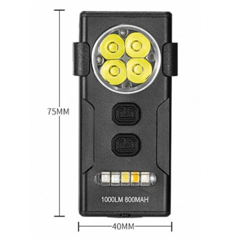 Magnetisk Nyckelring Ficklampa Arbetsljus 4-LED Flera färger Magnet Clips