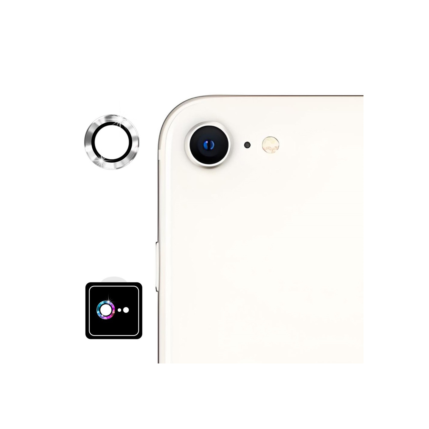 Til iPhone 16e Kameralinsebeskytter ENKAY Hat-Prince Metalring Linsefilm