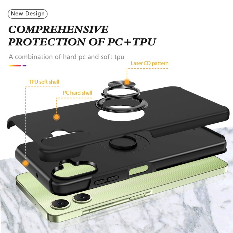 For Samsung Galaxy A06 4G Case PC+TPU Phone Cover with Rotatable Ring Holder