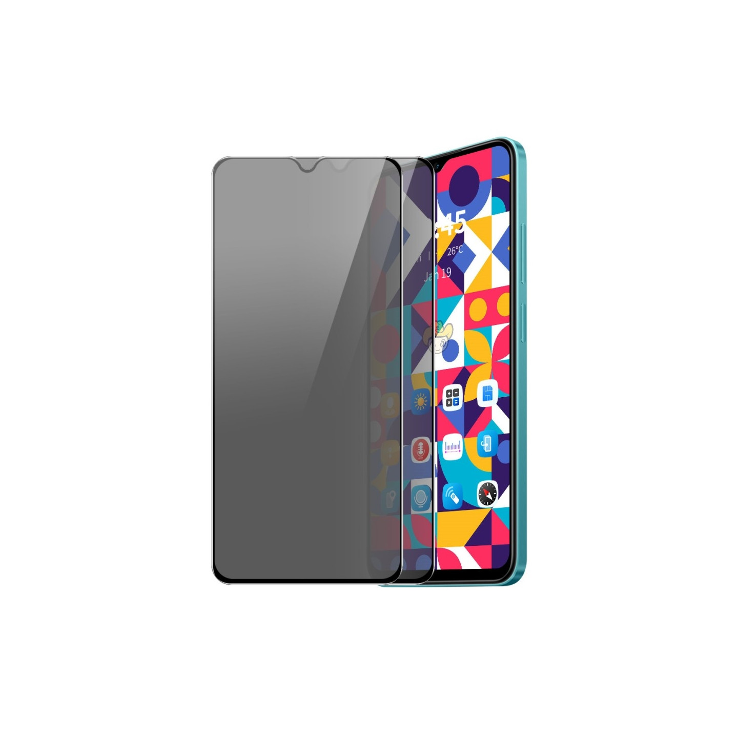 For Samsung Galaxy A26 5G 2 stk. personvern 28-graders anti-spion herdet glass