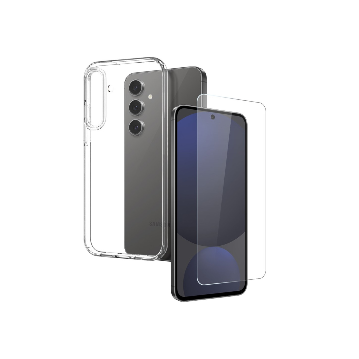 NORTHJO For Samsung Galaxy S25 5G TPU Etui med Hærdet Glas Skærmbeskytter