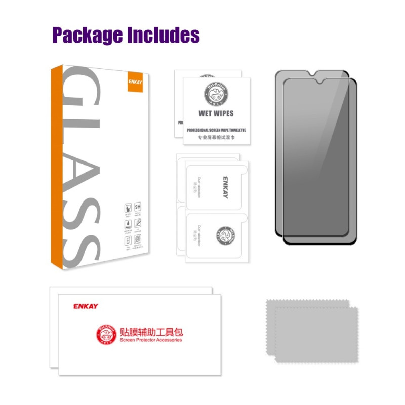 For Samsung Galaxy A26 5G 2 stk. personvern 28-graders anti-spion herdet glass