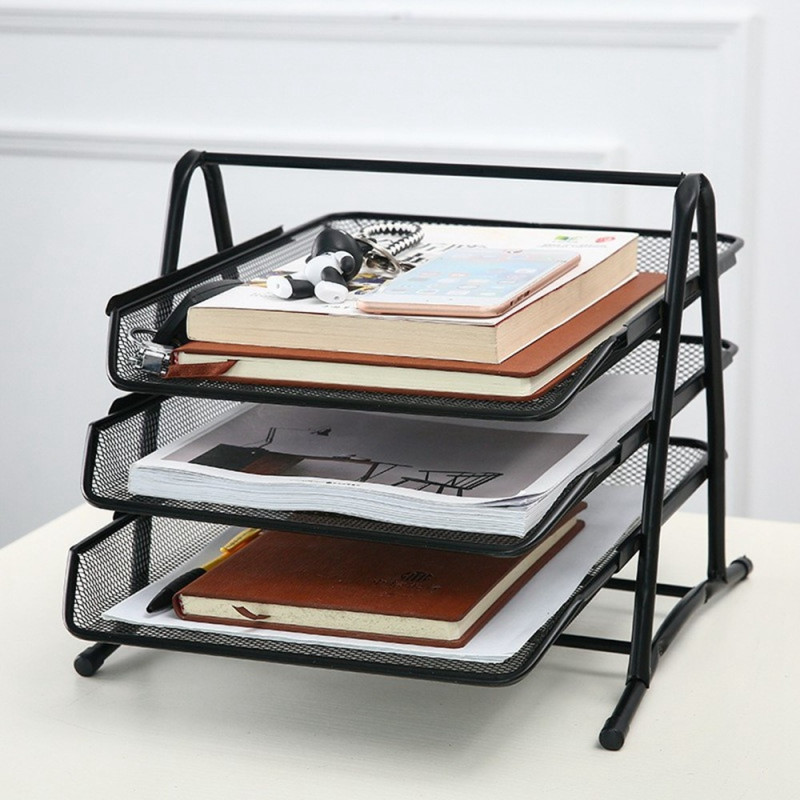 3 Layers Organizer Desk Tray Paper Sorter Document Holder Rack