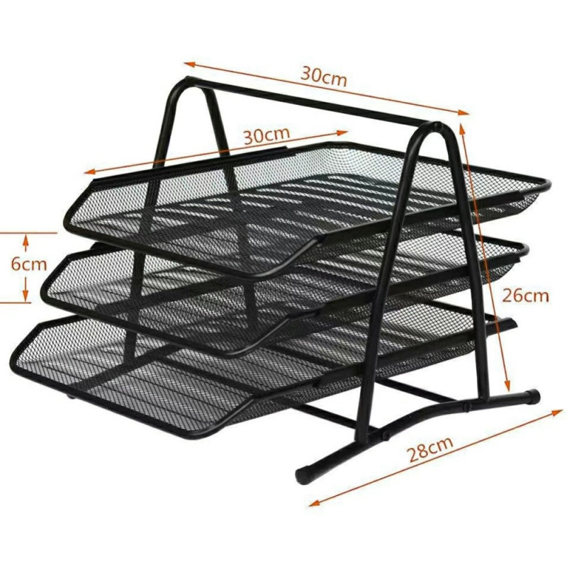 3 Layers Organizer Desk Tray Paper Sorter Document Holder Rack