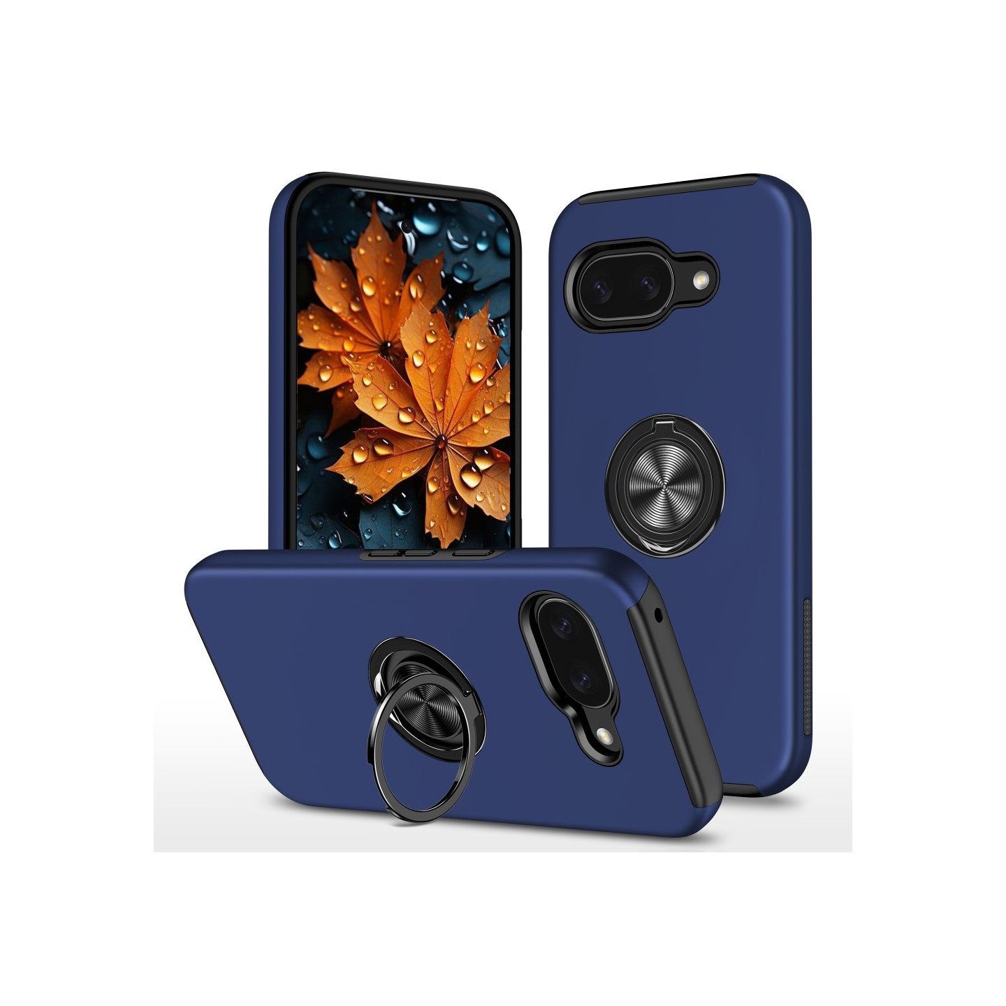 For Google Pixel 9A Finger Ring Kickstand Hybrid Case