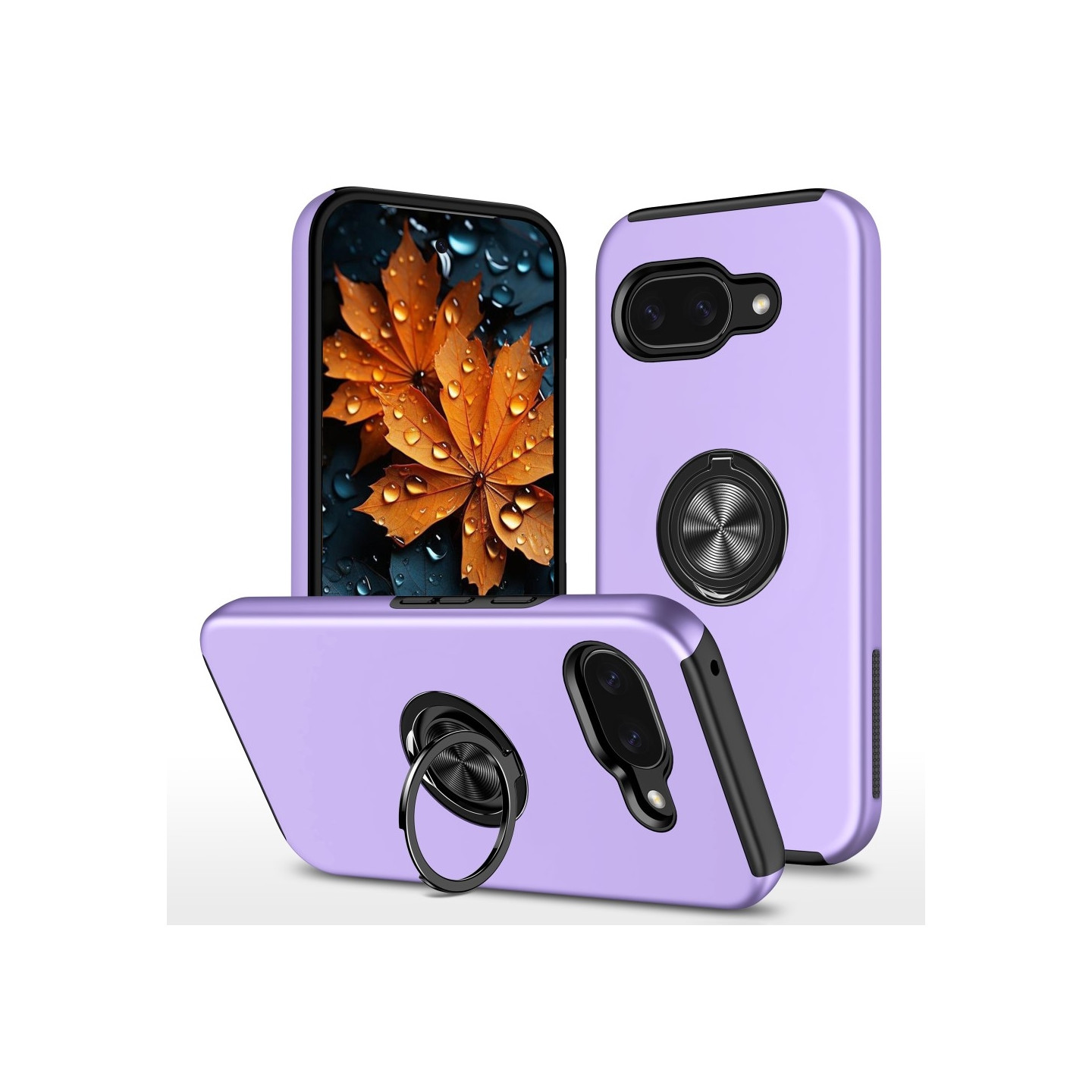 For Google Pixel 9A Finger Ring Kickstand Hybrid Case