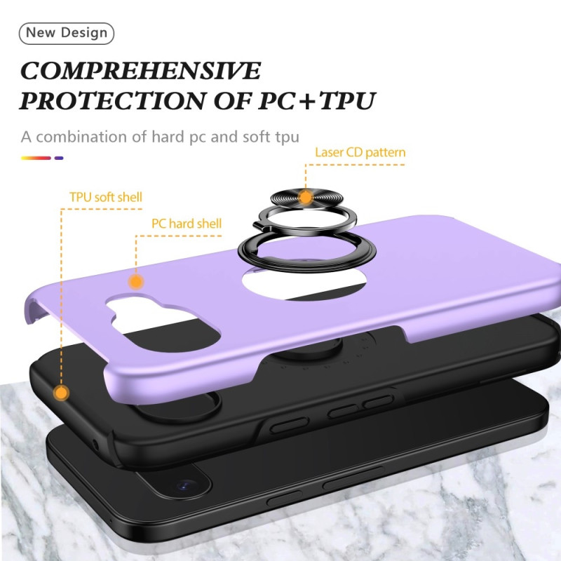 For Pixel 9A Hybrid Deksel med Fingerring - Lilla