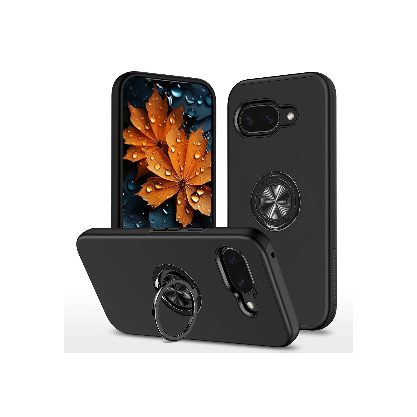 Google Pixel 9A sormenrengasjalustan hybridikotelo