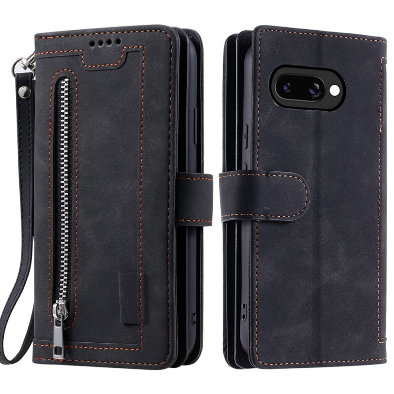 För Google Pixel 9A Fodral med Dragkedja och 9 Kortplatser