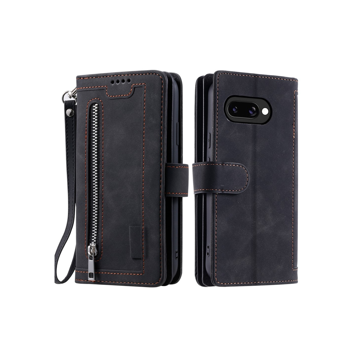 Til Google Pixel 9A Deksel med glidelås og 9 kortspor