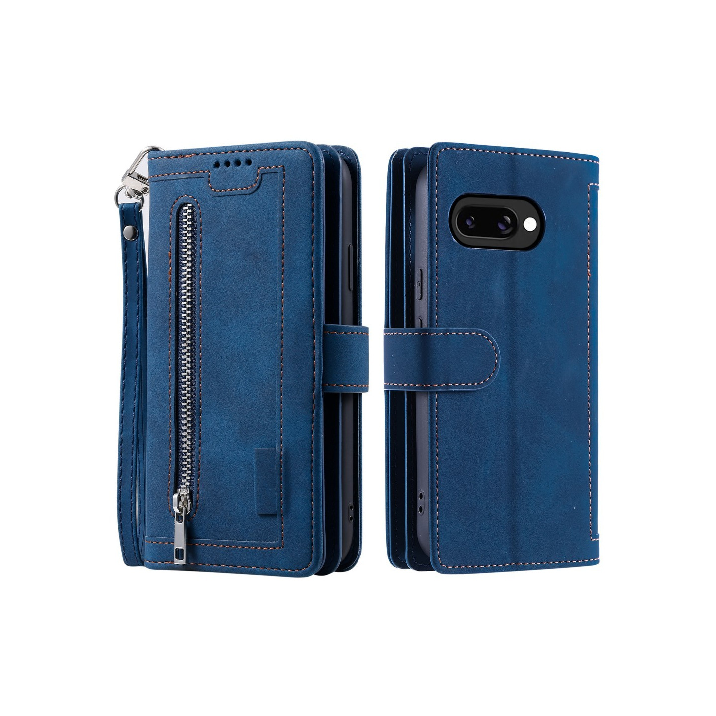 Til Google Pixel 9A Etui med Lynlåslomme og 9 Kortlommer