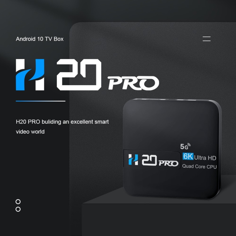 H20 Pro Smart TV Box Android 10.0 6K Ultra HD Media Player with Remote Control