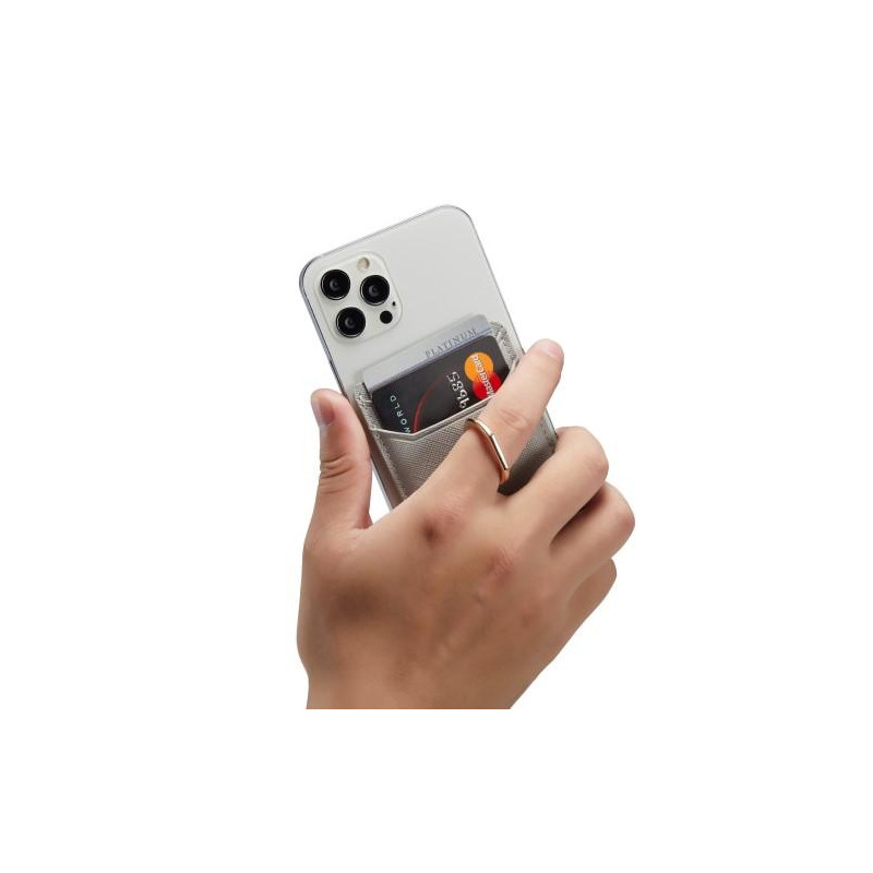 MUXMA - kortinpidikkeen rengasteline RFID - estävä liimainen luottokorttipaikka - harmaa