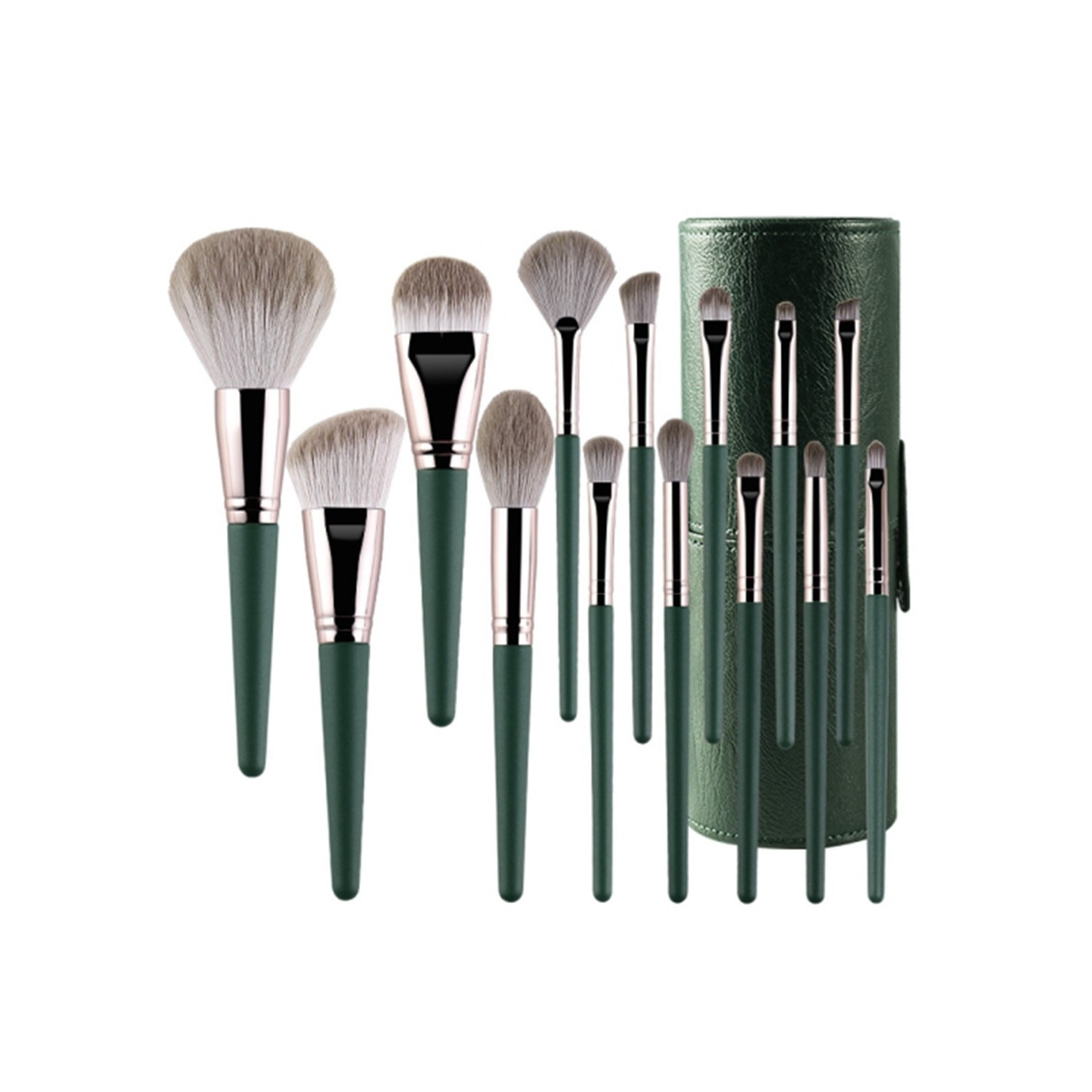 14 Stk Makeup Brush Set Foundation Powder Concealer Børster Børsteholder