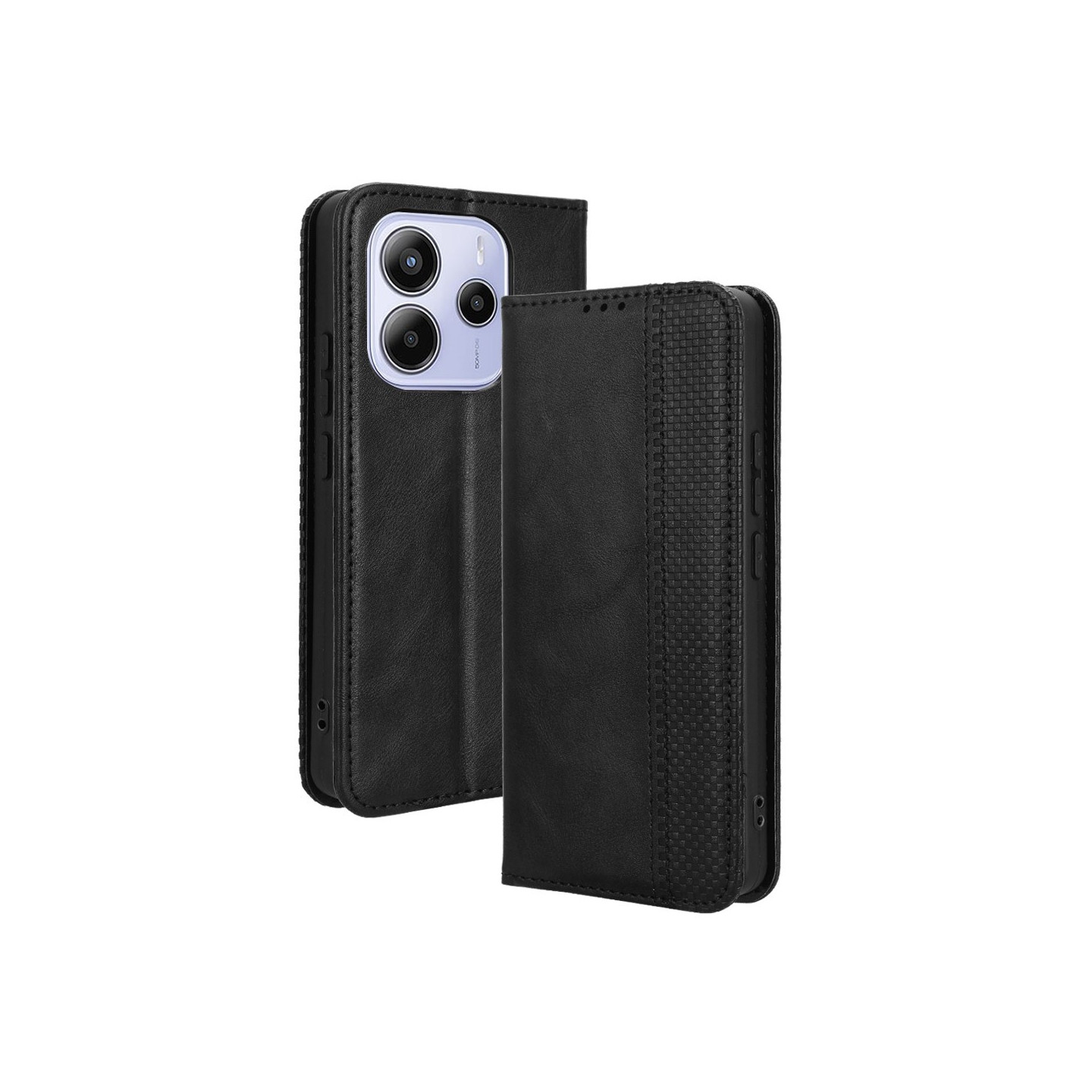 Vintage Plånboksfodral Till Xiaomi Redmi Note 14 4G - Svart