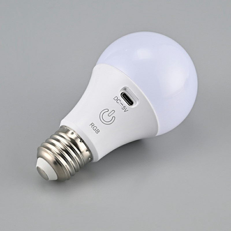 E27 RGB genopladelig glødepære Fjernbetjening Timer Dæmpbar 2700 - 6500K