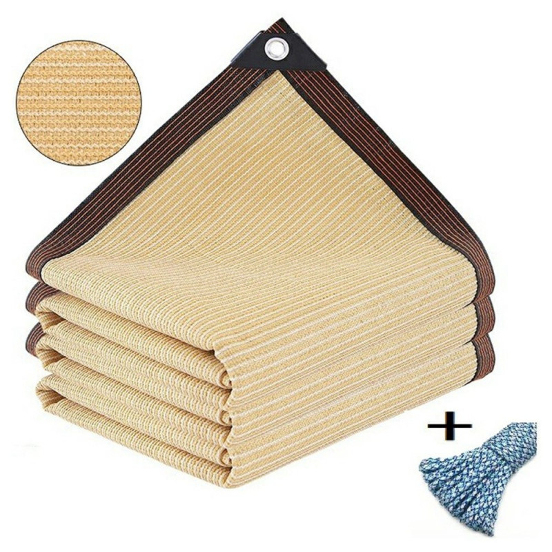 2 x 2 m Solbeskyttelsesnett For Balkong Hage UV-beskyttelse Skyggeskjerm med 5 m tau
