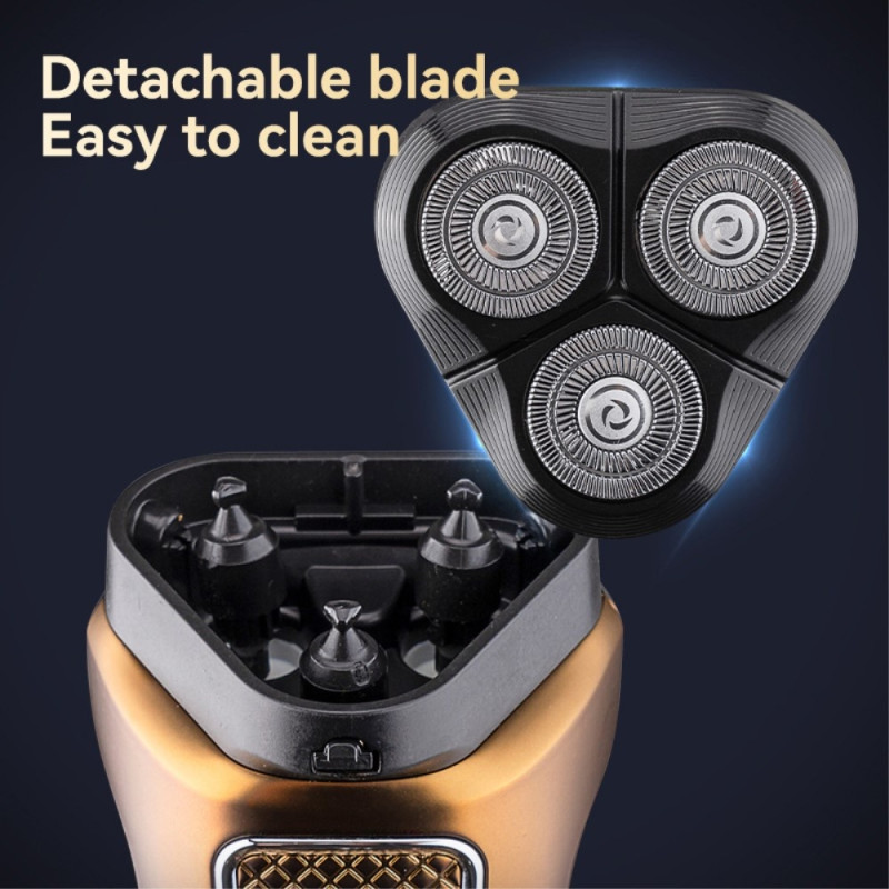 Elektrisk barbermaskine genopladelig 3-blads barbermaskinepleje - Blå