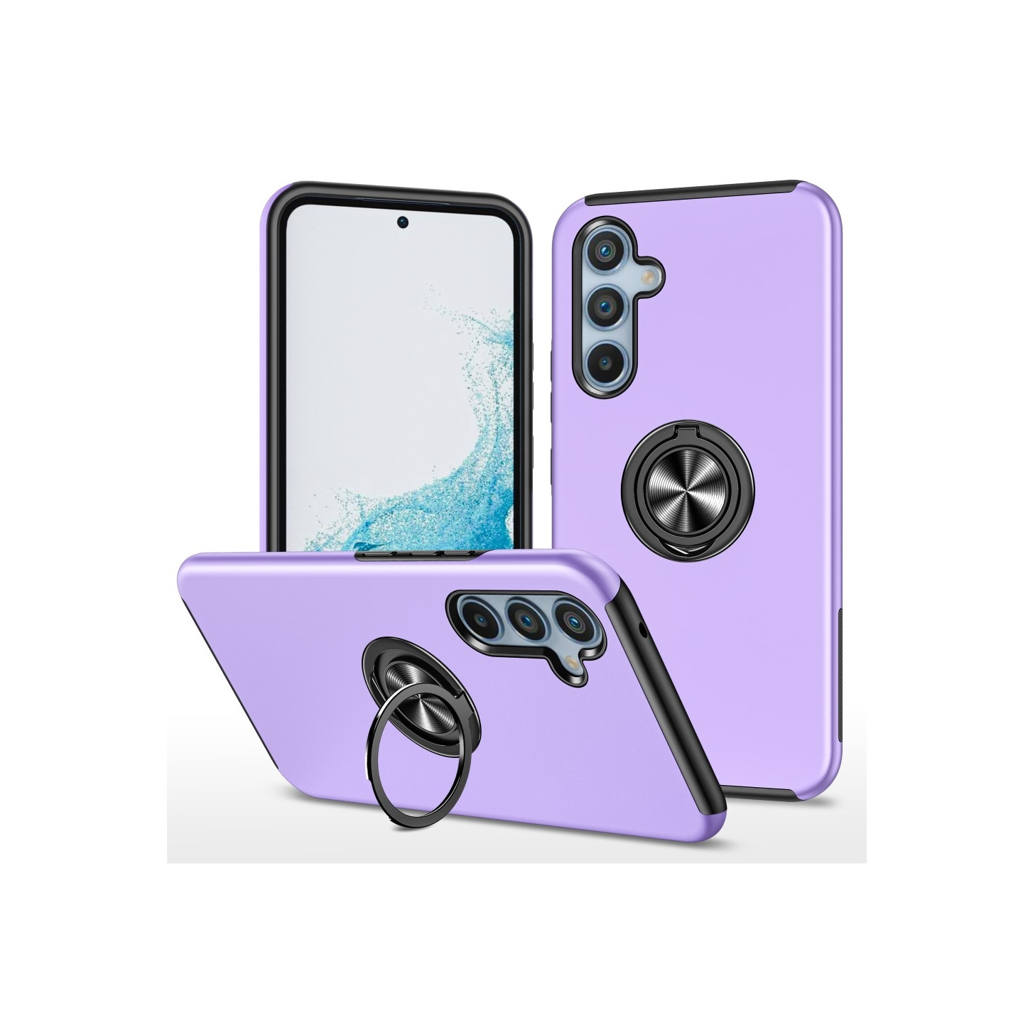 For Samsung Galaxy A56 5G Case PC+TPU Phone Cover with Rotatable Ring Holder