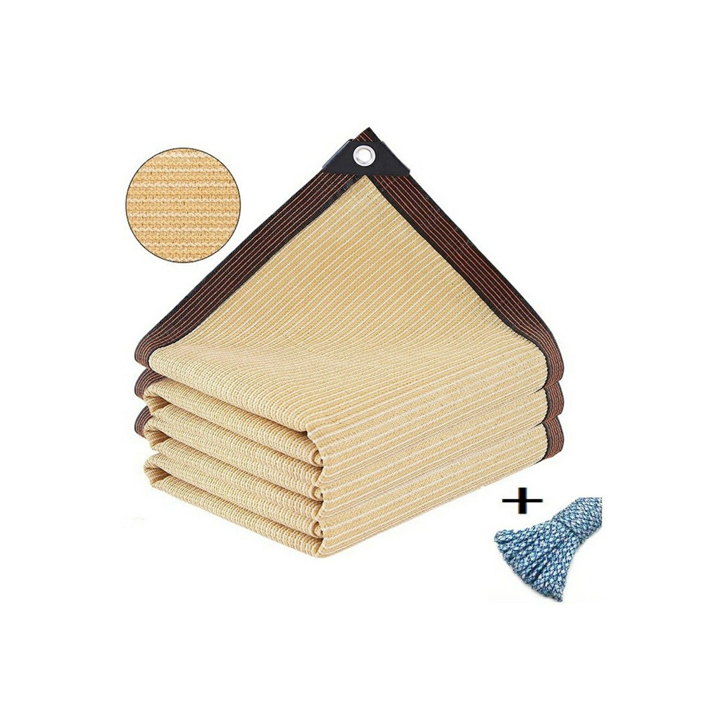 3 x 3 m aurinkosuojaverkko parvekkeelle puutarhaan UV-suojavarjostin 5 m köydellä