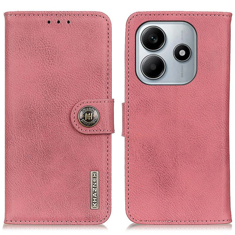 KHAZNEH Til Xiaomi Redmi Note 14 4G Mobiltelefonveske Kowhide Texture Wallet Case