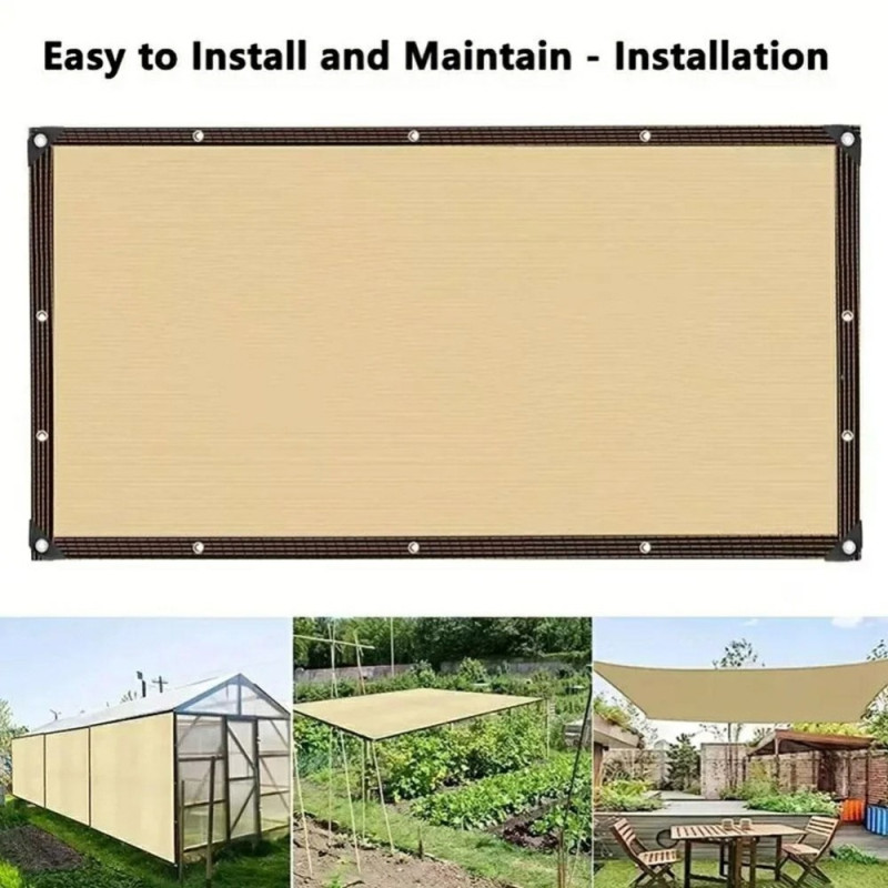 3 x 3 m Sun Protection Net For Balcony Garden UV Protection Shade Screen with 5 m Rope