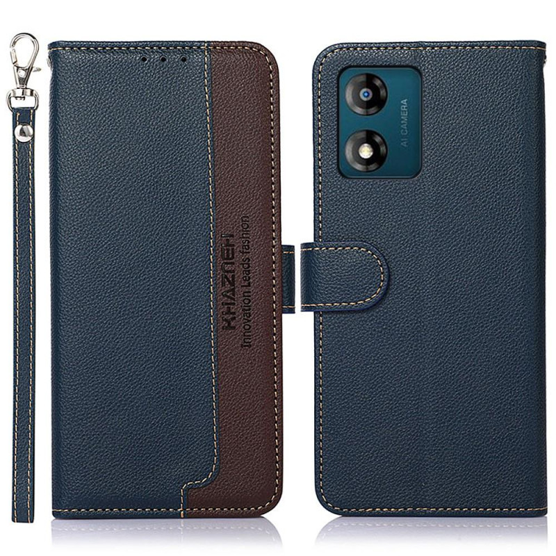 KHAZNEH Phone Cover for Motorola Moto E13 4G - Blue/Brown