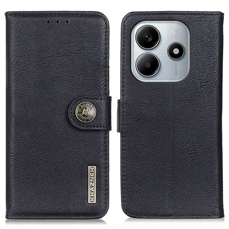 KHAZNEH Xiaomi Redmi Note 14 4G matkapuhelinkotelolle lehmännahakuvioinen