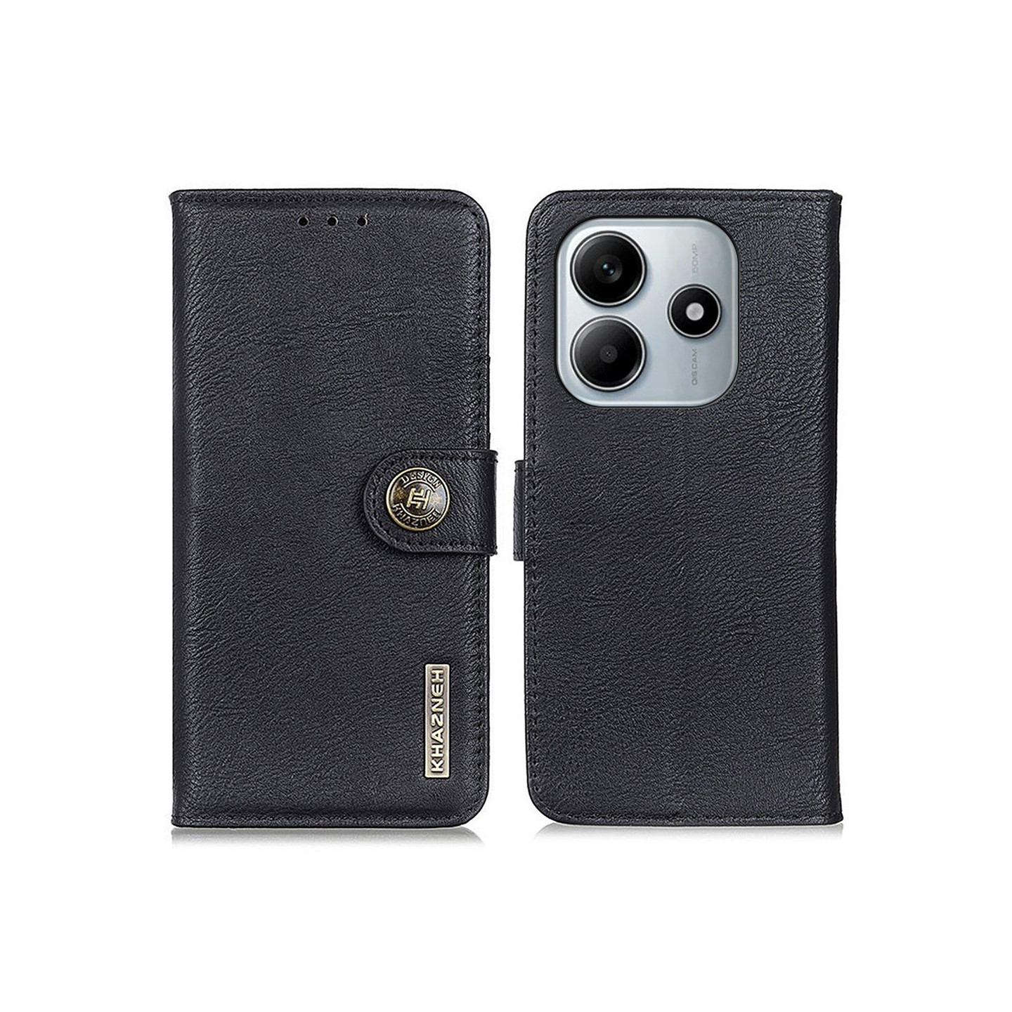 KHAZNEH Til Xiaomi Redmi Note 14 4G Mobiltelefonveske Kowhide Texture Wallet Case