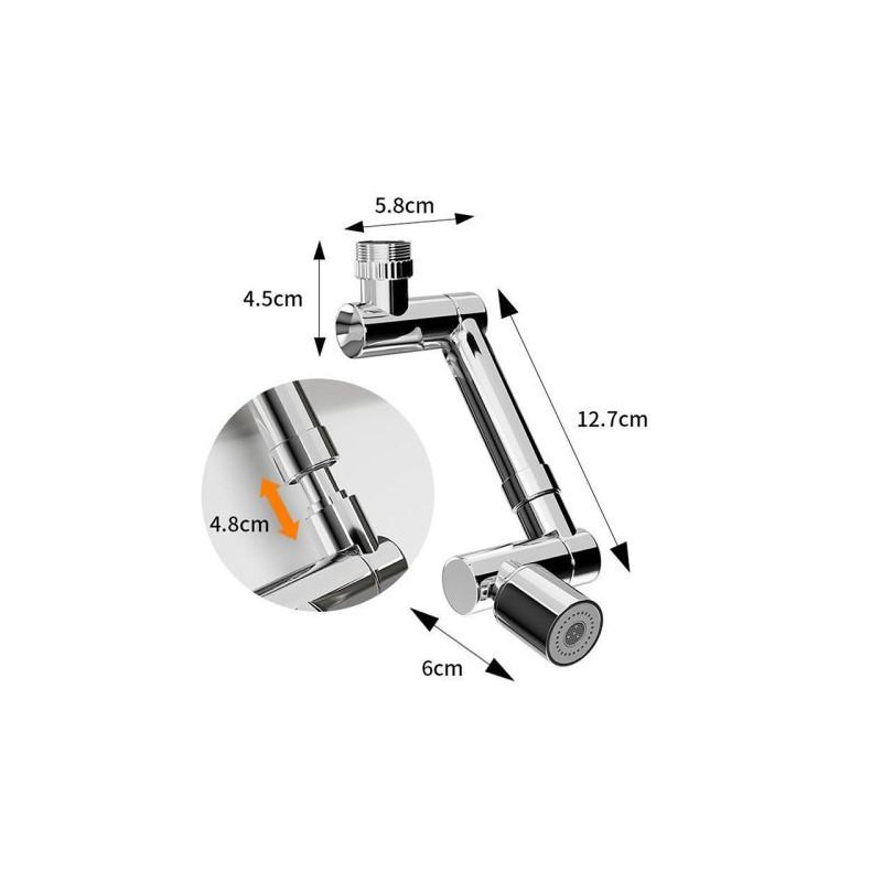 Faucet Extender 1440 - Degree Rotation Telescopic Tap Aerator Dual Gear