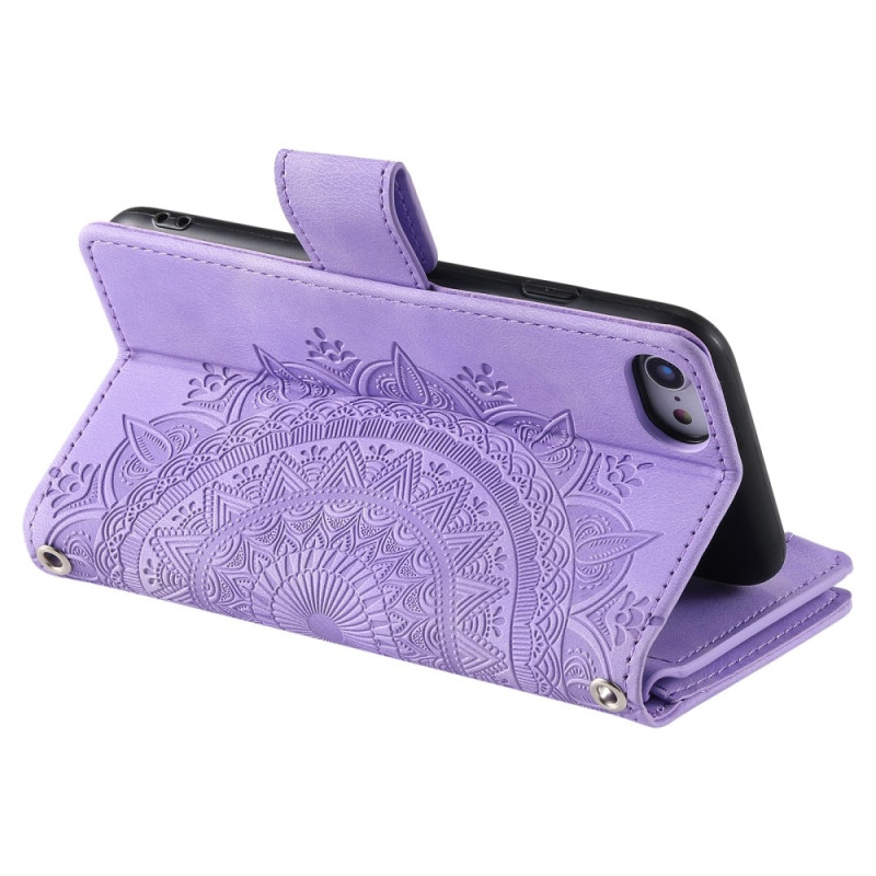 For iPhone 16e Wallet Case Cover Shell Mandala Flower Pattern
