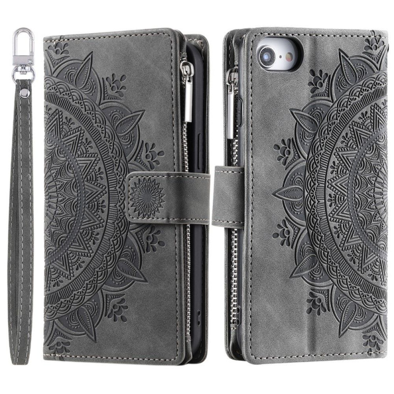 For iPhone 16e Wallet Case Cover Shell Mandala Flower Pattern
