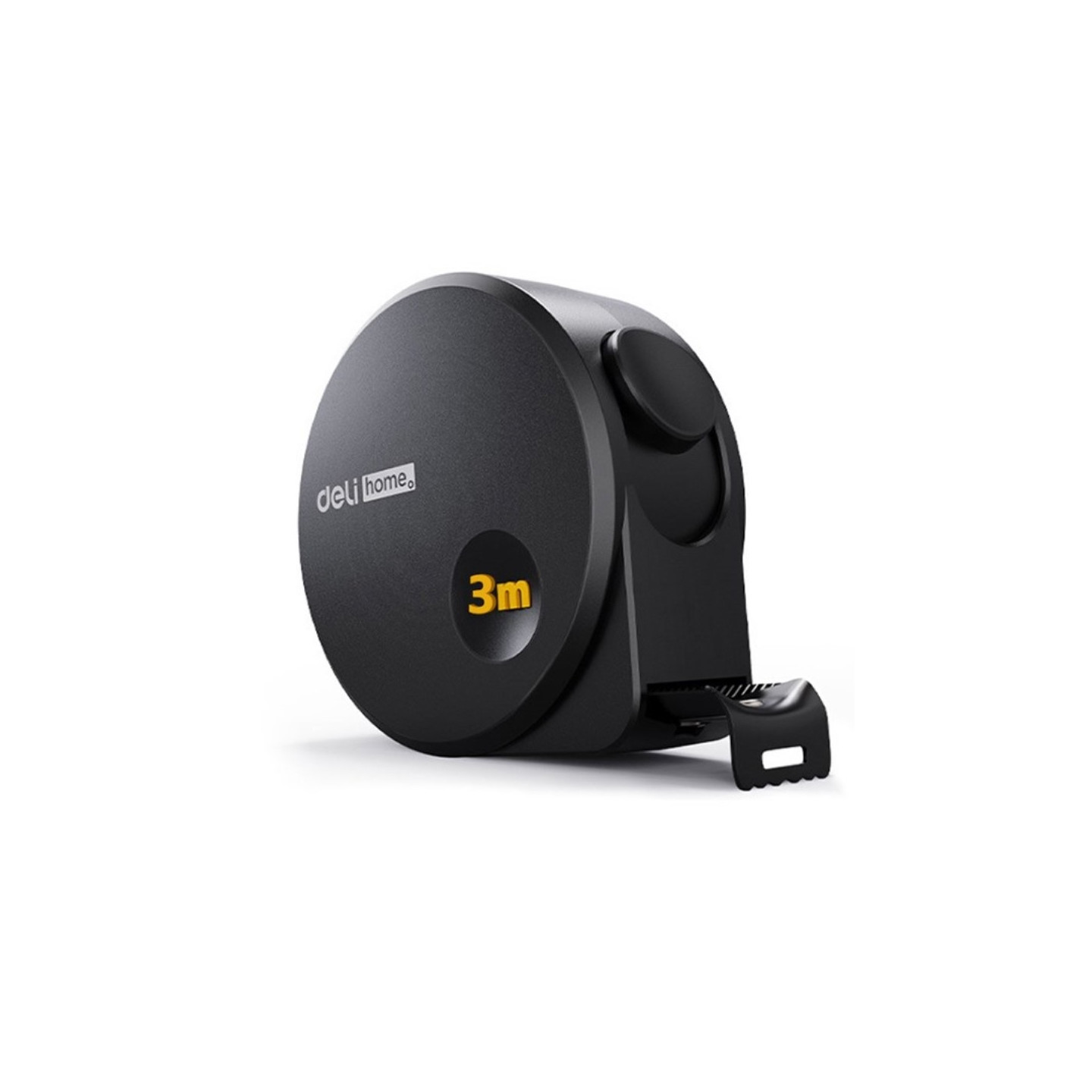 DELI självlåsande måttband hög precision stållinjal - svart / 3m