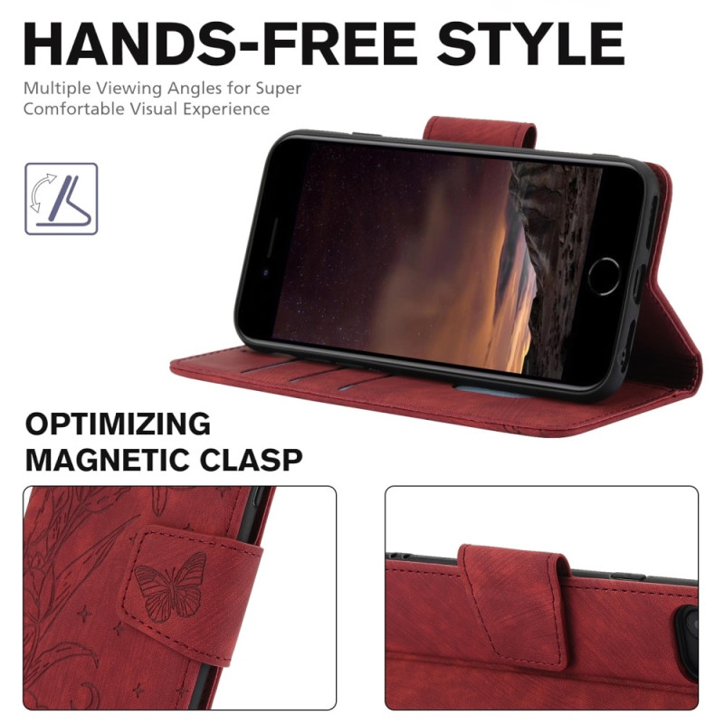 For iPhone 16e Case Butterfly Flower Anti-Scratch Phone Cover