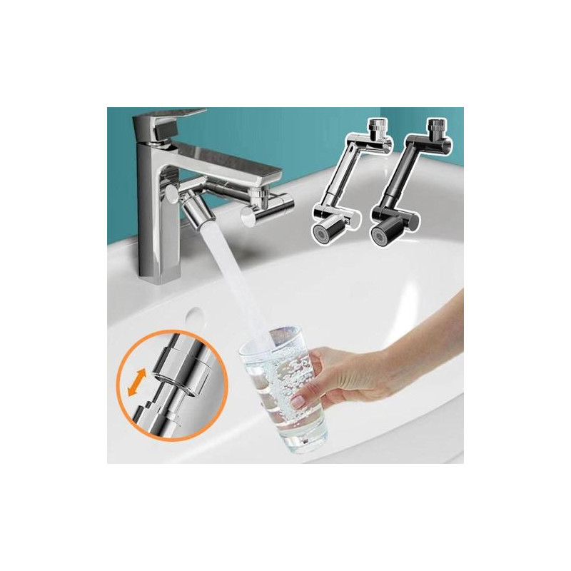 Faucet Extender 1440 - Degree Rotation Telescopic Tap Aerator Dual Gear
