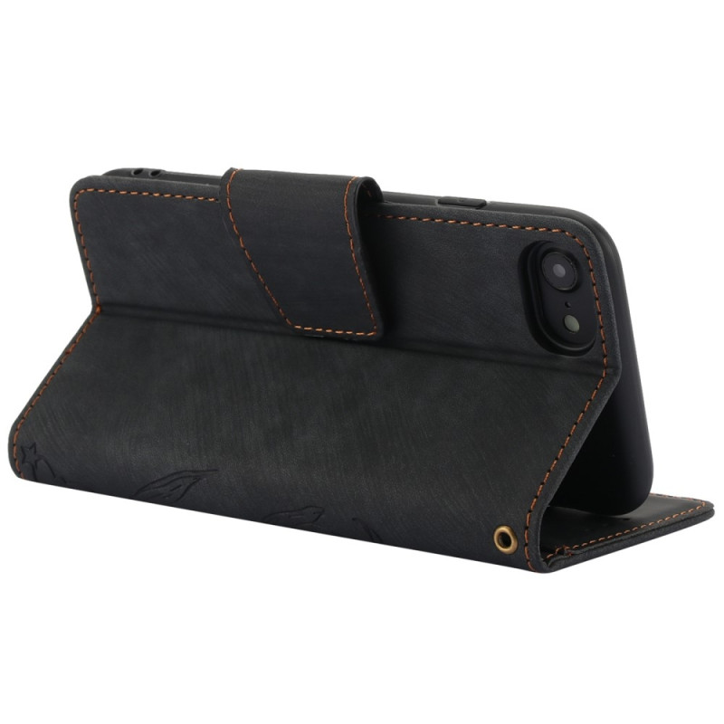 För iPhone 16e Fodral Fjäril Blomma Reptåligt Telefonfodral