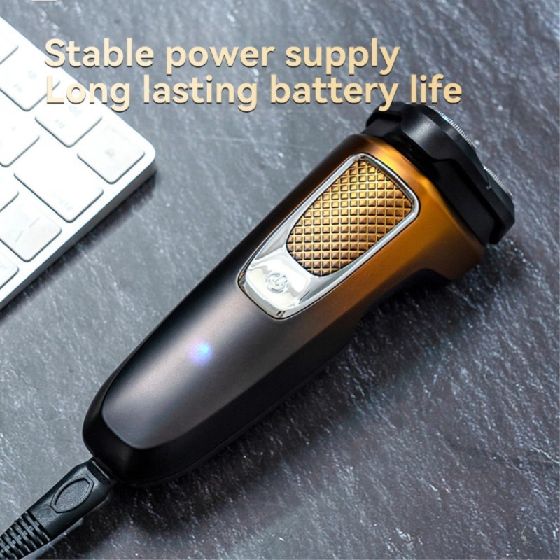 Electric Shaver Rechargeable 3 Blade Razor Grooming - Gold