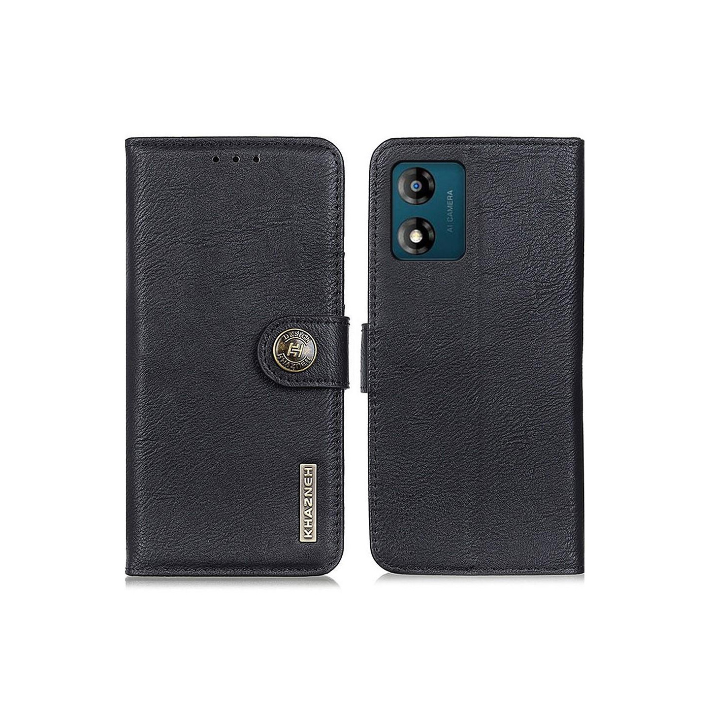 KHAZNEH Motorola Moto E13 4G Lommebok - deksel - Svart