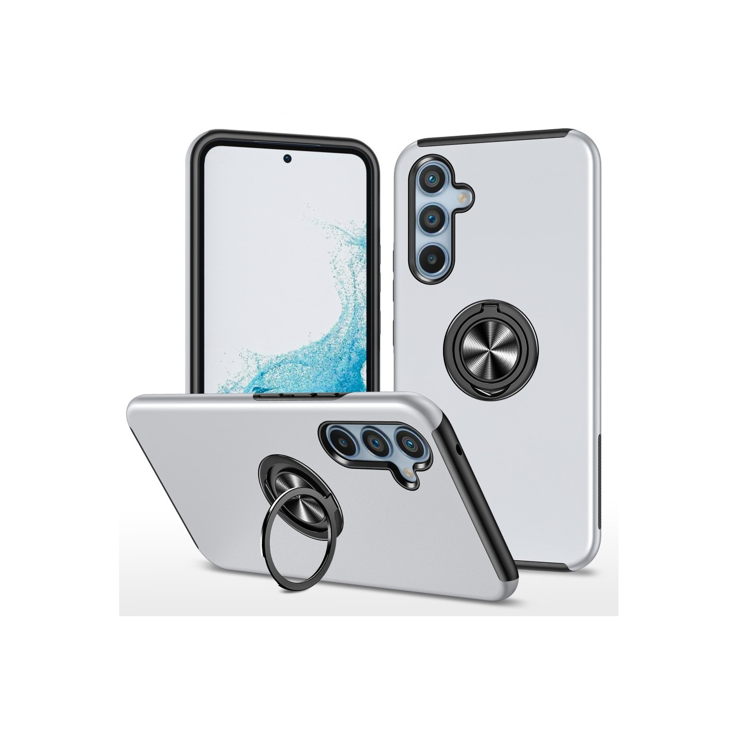 Til Samsung Galaxy A26 5G Hybrid Deksel med Roterbar Ringholder