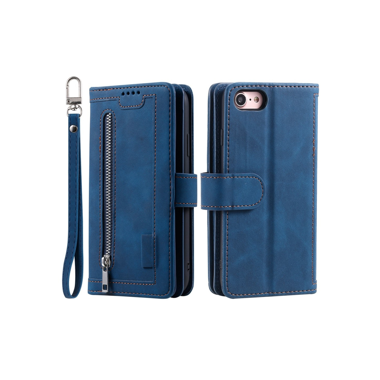 Til iPhone 16e Etui med Lynlåslomme og 9 Kortlommer