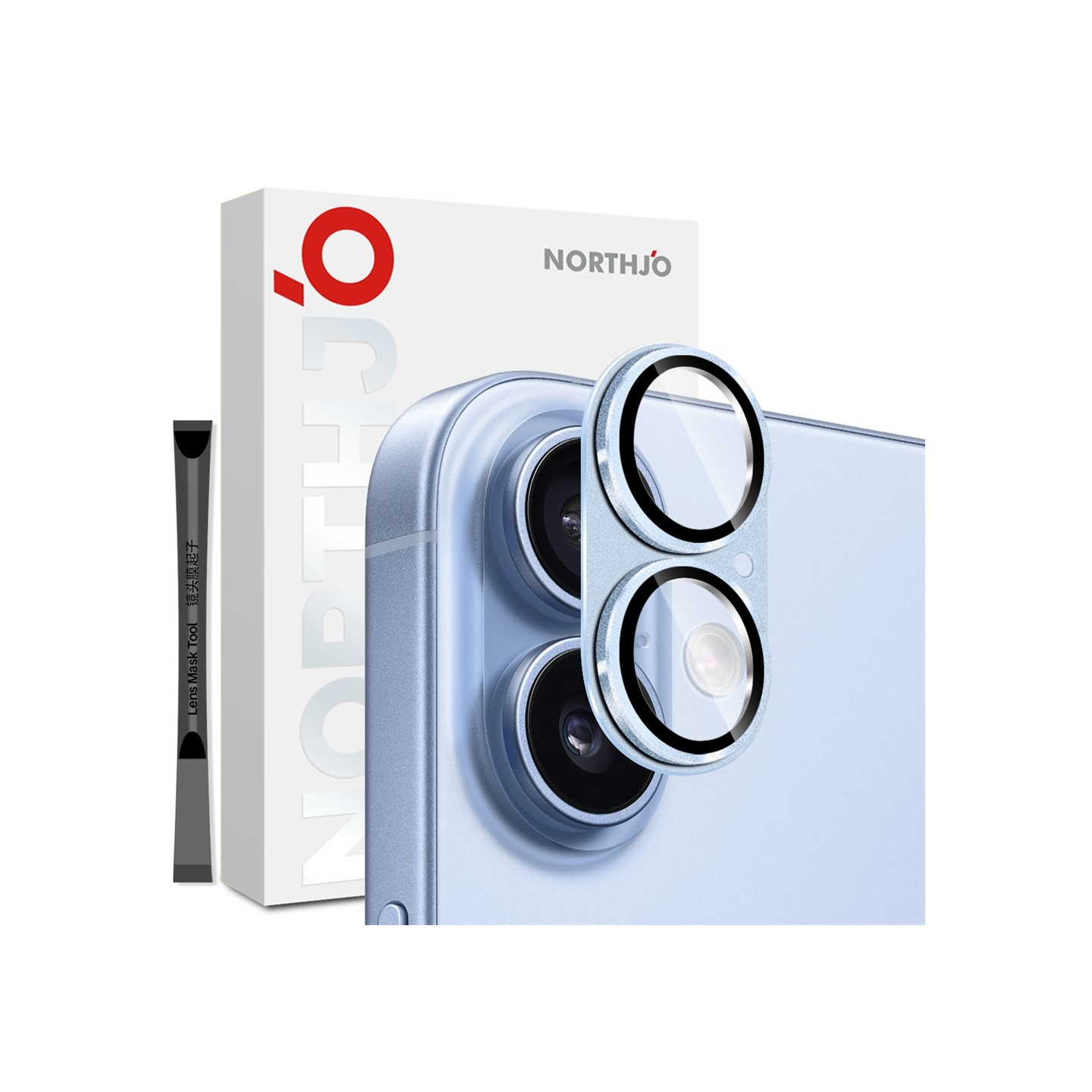 Til iPhone 17 Kameralinse Beskytter NORTHJO Matt Metall Herdet Glass