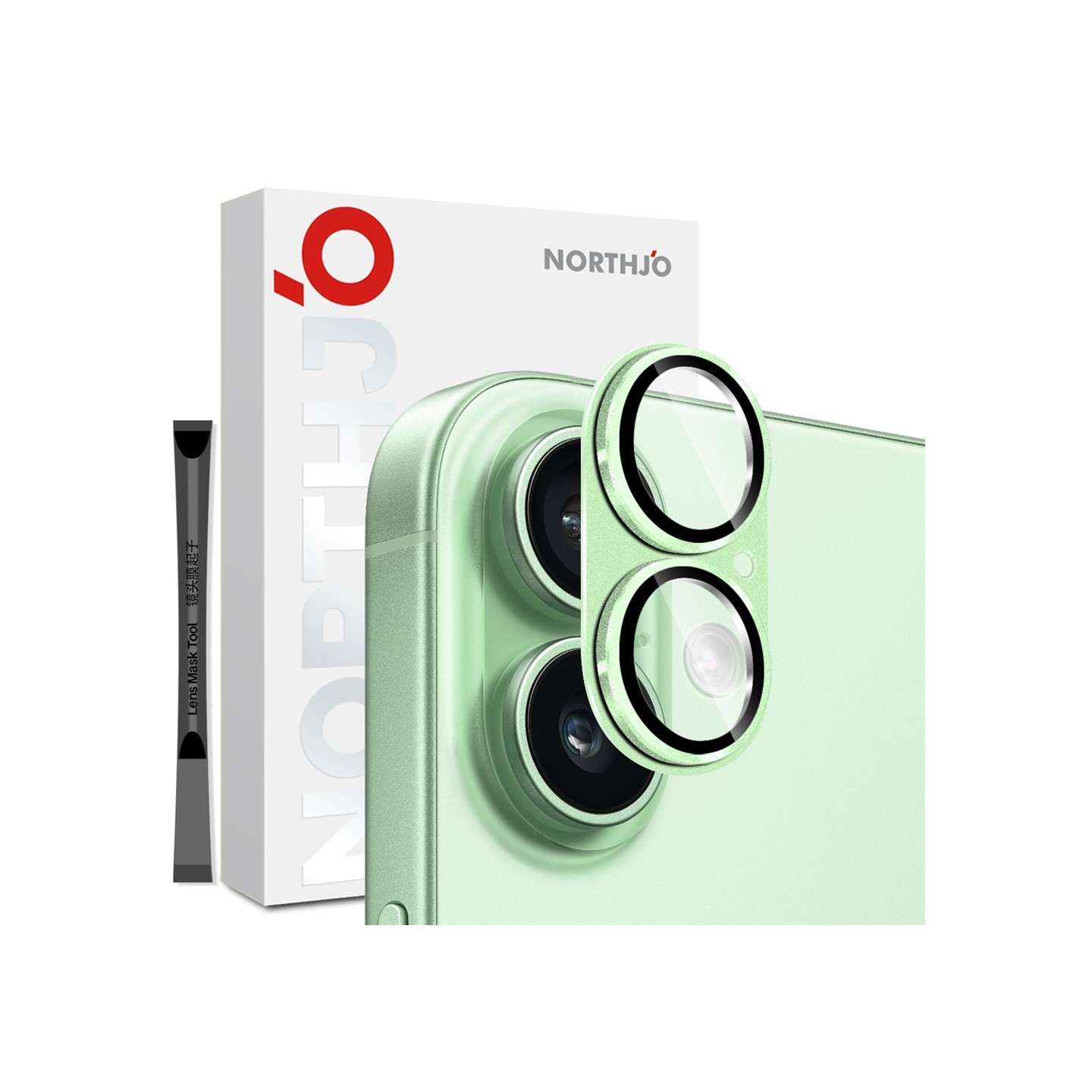 Til iPhone 17 Kameralinse Beskytter NORTHJO Mat Metal Hærdet Glas