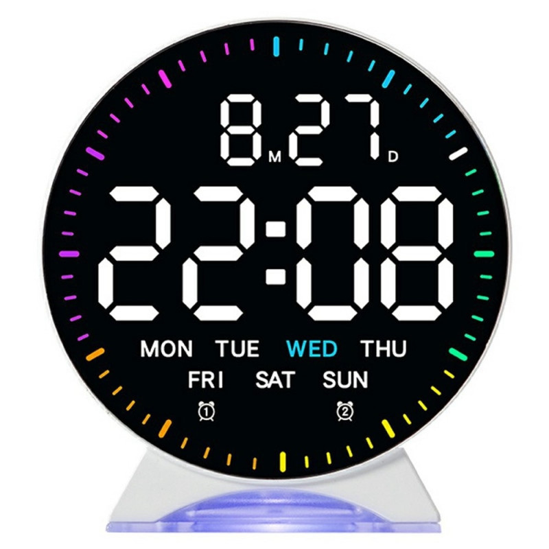 Multi Electronic Alarm Clock Jumping Seconds LED Bedside Clock Night Light