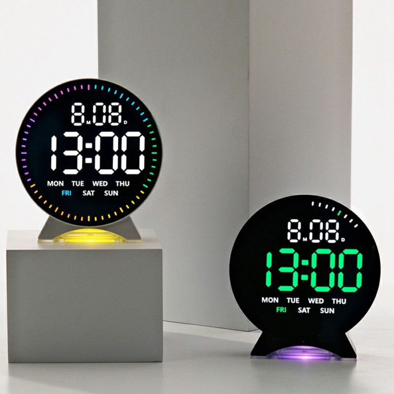 Multi Electronic Alarm Clock Jumping Seconds LED Bedside Clock Night Light