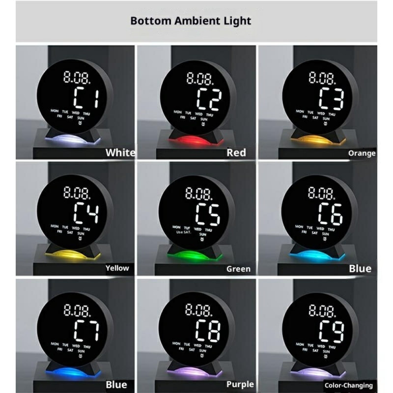 Multi Electronic Alarm Clock Jumping Seconds LED Bedside Clock Night Light