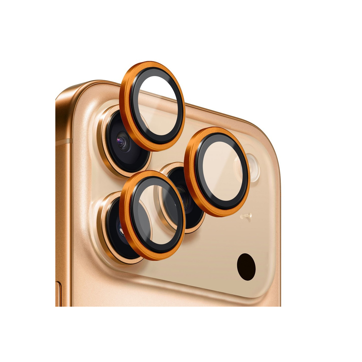 NORTHJO For iPhone 17 Pro Max / iPhone 17 Pro Kameralinsebeskytter Herdet Glass Metallring - Oransje