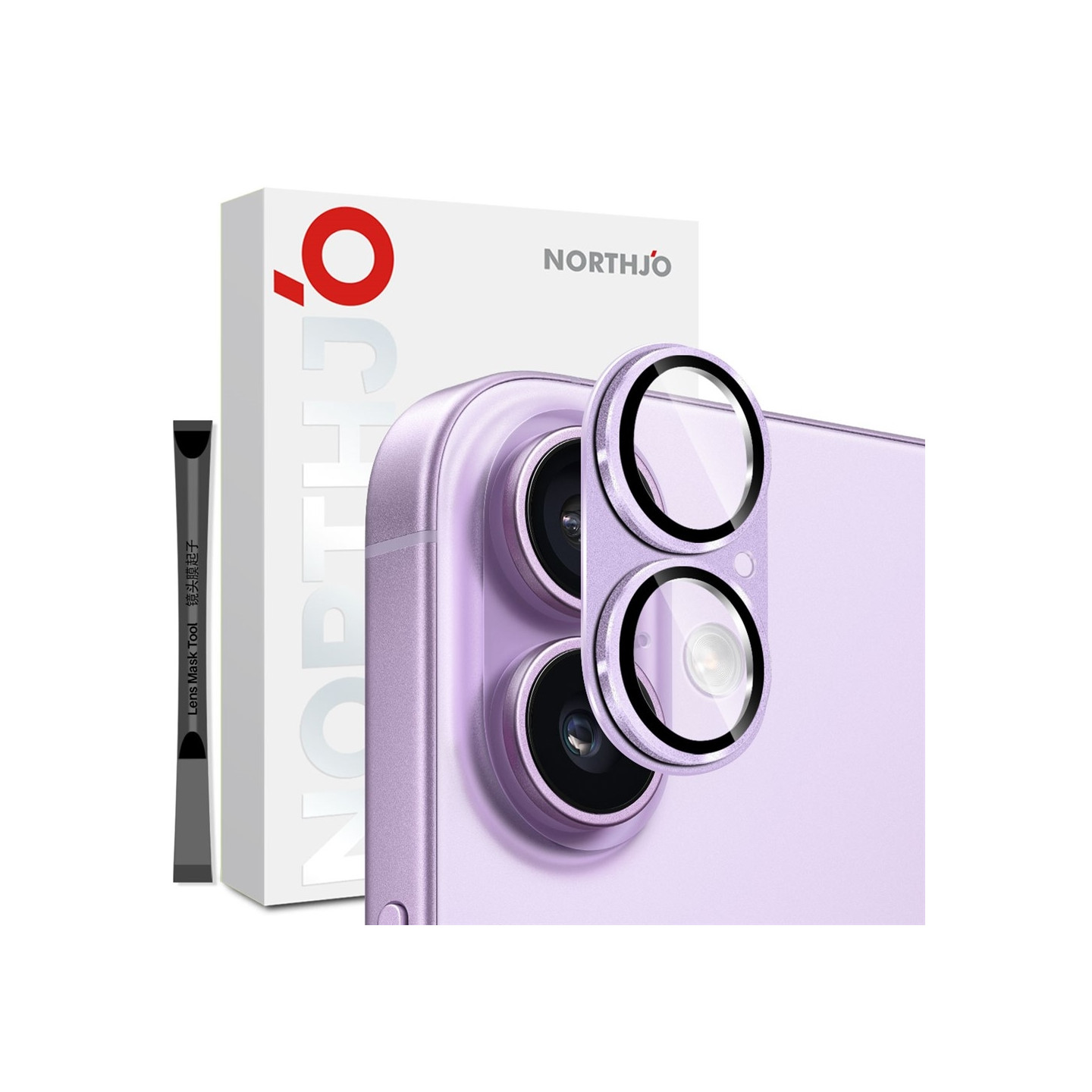 Til iPhone 17 Kameralinse Beskytter NORTHJO Matt Metall Herdet Glass