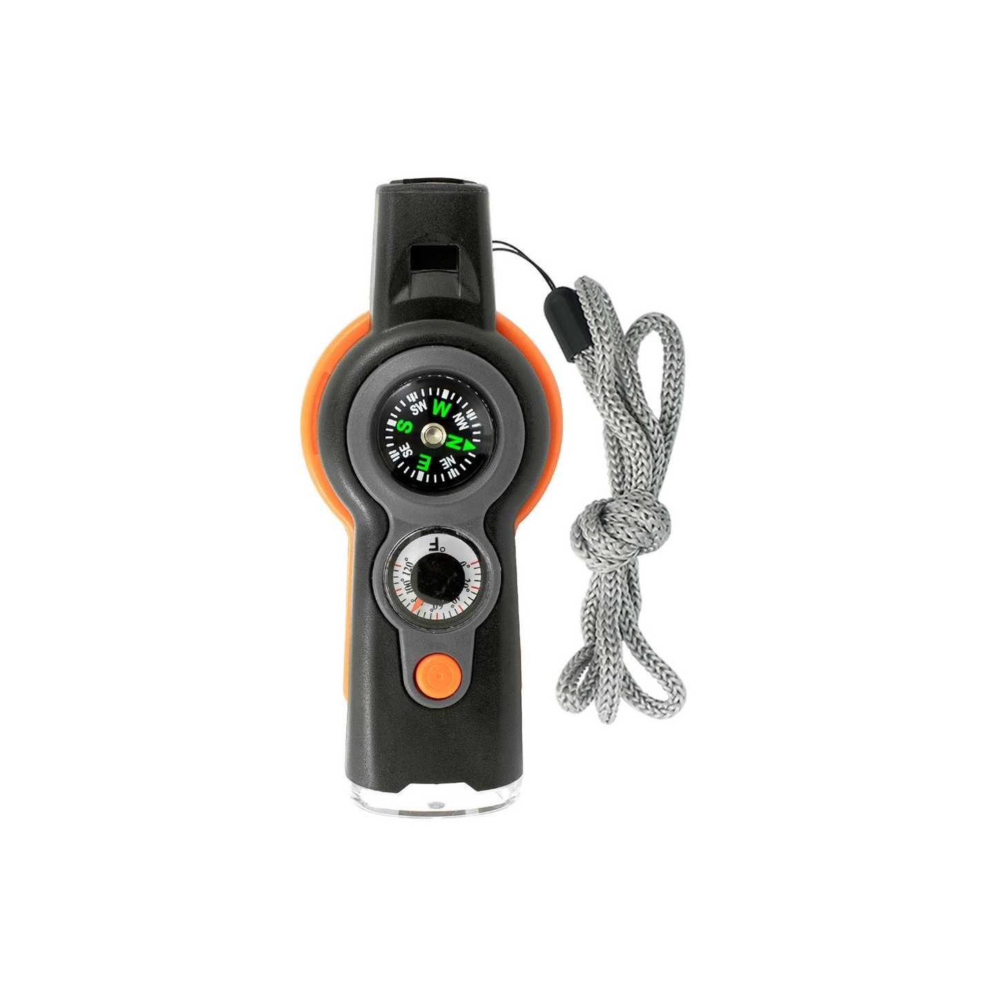 7-in-1 Survival Whistle with Compass / LED Light / Magnifying Glass